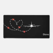 Flugzeuge und Herz für einfache Flugreisen individ Schreibtischunterlage (Vorderseite)