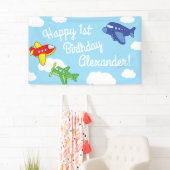 Flugzeuge und Jets Niedlich 1. Geburtstag Party Banner (Insitu)