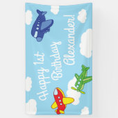 Flugzeuge und Jets Niedlich 1. Geburtstag Party Banner (Vertikal)
