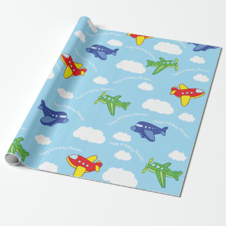 Flugzeuge und Jets Niedlich 1. Geburtstag Party Geschenkpapier