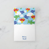 Flugzeuge und Jets Niedlich 1. Geburtstag Party Karte (Innenseite)