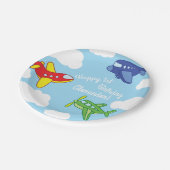 Flugzeuge und Jets Niedlich 1. Geburtstag Party Pappteller (Schrägansicht)