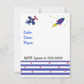 Flugzeuge und Raketen zum Geburtstag Einladung (Rückseite)