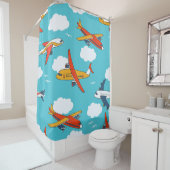 Flugzeuge und Wolken, nahtlose Kinderhütte Duschvorhang (Beispiel)