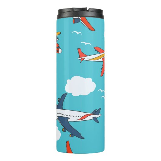 Flugzeuge und Wolken, nahtlose Kinderhütte Thermosbecher (Rückseite)