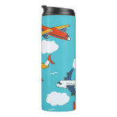 Flugzeuge und Wolken, nahtlose Kinderhütte Thermosbecher (Nach rechts gedreht)