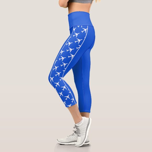 Flugzeuge von weißem Flugzeug Capri Leggings (Links)