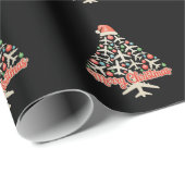 Flugzeuge Weihnachtsbaum Pilot Xmas Urlaubsfamilie Geschenkpapier (Rolleneckpunkt)