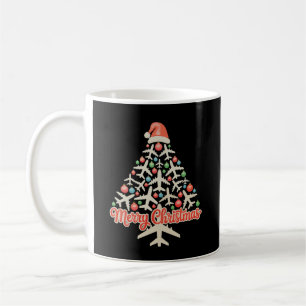 Flugzeuge Weihnachtsbaum Pilot Xmas Urlaubsfamilie Kaffeetasse