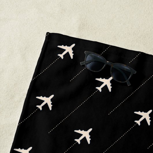 Flugzeuge zeichnen schwarzes Strandtuch für den Pi (Beispiel)