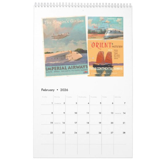 FLUGZEUGE, ZÜGE U. AUTOMOBILE KALENDER (Feb 2026)