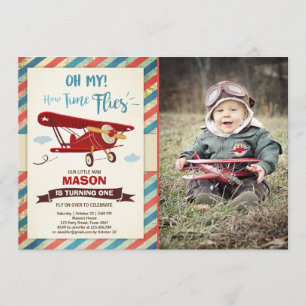 Flugzeuge zum Geburtstag Einladung Zeit fliegt Flu