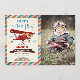 Flugzeuge zum Geburtstag Einladung Zeit fliegt Flu