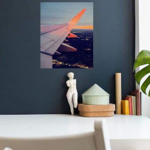 Flugzeugfenster Sonnenaufgang Horizont Luftfahrt  Poster