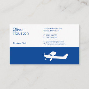 Flugzeugführer Aviation Blue Visitenkarte