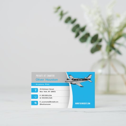 Flugzeugführer | Flug Visitenkarte (Stehend Vorderseite)