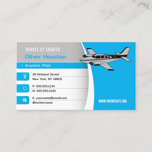 Flugzeugführer | Flug Visitenkarte (Vorderseite)