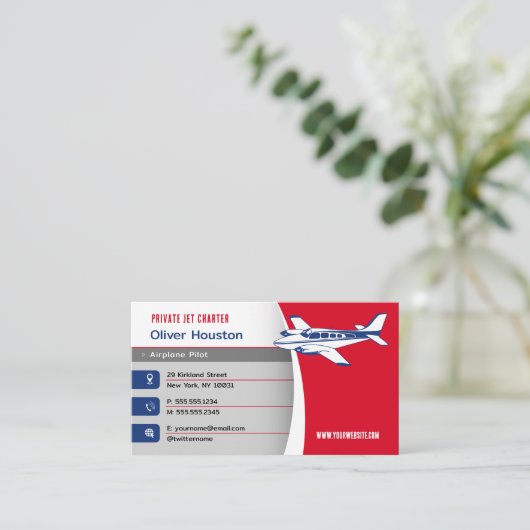 Flugzeugführer | Flug Visitenkarte (Stehend Vorderseite)