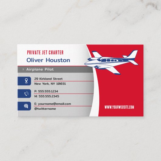 Flugzeugführer | Flug Visitenkarte (Vorderseite)