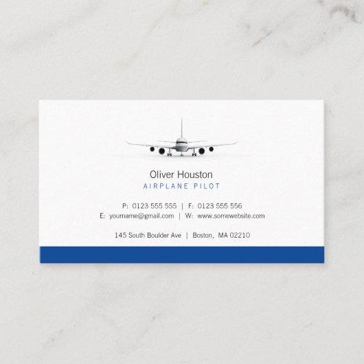 Flugzeugführer | Luftfahrt Visitenkarte (Vorderseite)