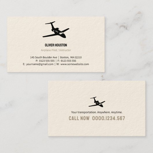 Flugzeugführer | Luftfahrt Visitenkarte (Vorne/Hinten)