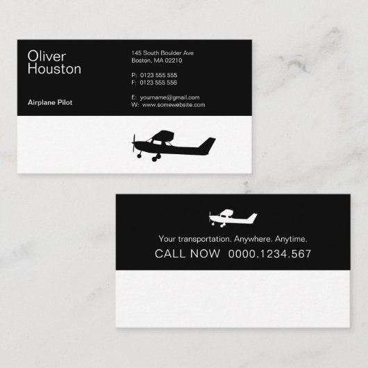 Flugzeugführer | Luftfahrt Visitenkarte (Vorne/Hinten)