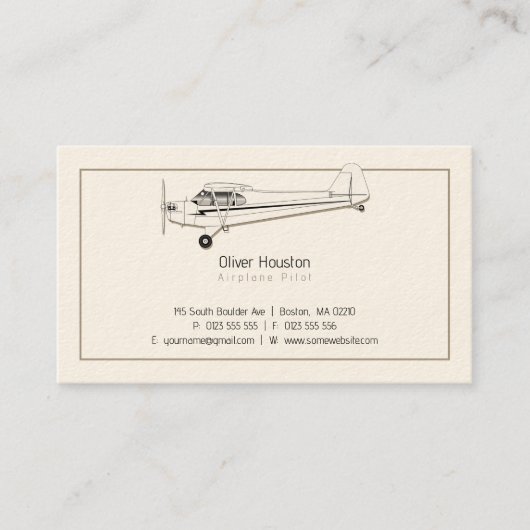 Flugzeugführer | Luftfahrt Visitenkarte (Vorderseite)