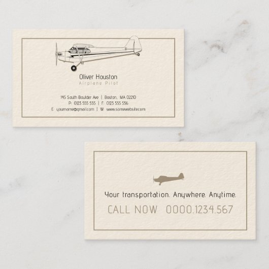 Flugzeugführer | Luftfahrt Visitenkarte (Vorne/Hinten)