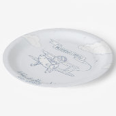 Flugzeugführerin Wertvoll Cargo Baby Dusche Pappteller (Schrägansicht)