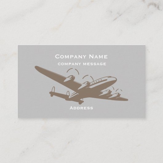 Flugzeuggraue Visitenkarte (Rückseite)