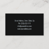 Flugzeughafenmodell Solid Black Avia Visitenkarte (Rückseite)