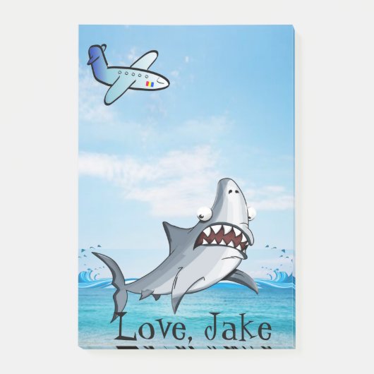 Flugzeughai Blau nach der Notiz (Vorderseite)