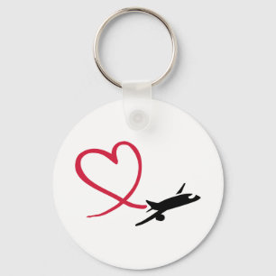 Flugzeugherz-Liebe Schlüsselanhänger