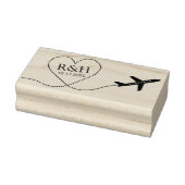 Flugzeugherzbahn mit Hochzeitmonographie + Datum Gummistempel (Stempel)