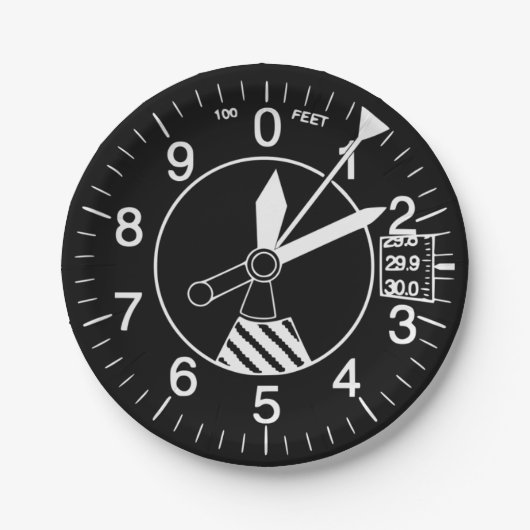 Flugzeughöhe Pappteller (Vorderseite)