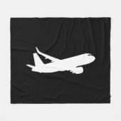 Flugzeugjet Liner White Silhouette Flying Decke (Vorderseite (Horizontal))
