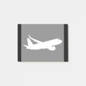 Flugzeugjet Liner White Silhouette Flying Decke Post-it Klebezettel (Vorderseite)