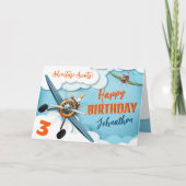 Flugzeugkämpfer Pilot Junge Geburtstag Karte (Vorderseite)
