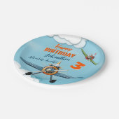Flugzeugkämpfer Pilot Junge Geburtstag Pappteller (Schrägansicht)