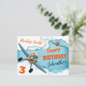 Flugzeugkämpfer Pilot Junge Geburtstag Postkarte (Stehend Vorderseite)