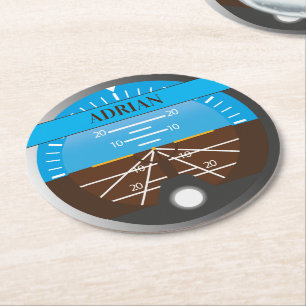 Flugzeugkapitän Co-Pilot-Fluggerät drucken Runder Pappuntersetzer