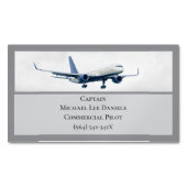 Flugzeugkapitän-Flugzeug für Grauflugzeuge in Sky Magnetische Visitenkarte (Vorderseite)