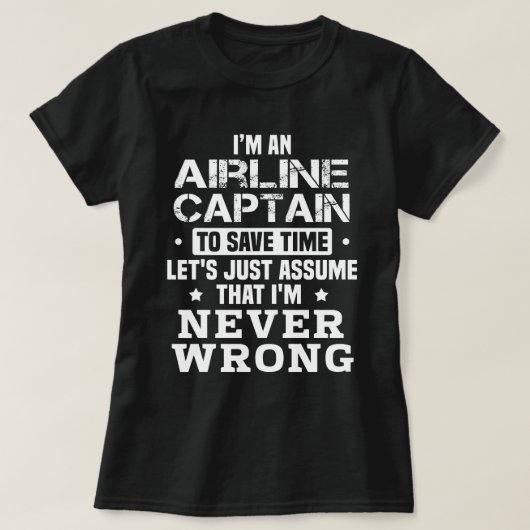 Flugzeugkapitän T-Shirt (Design vorne)