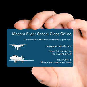 Flugzeugklassen und Drohnenpilotenklassen online Visitenkarte