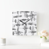 Flugzeugkonzept 1 Wandleuchte Quadratische Wanduhr (Zuhause)