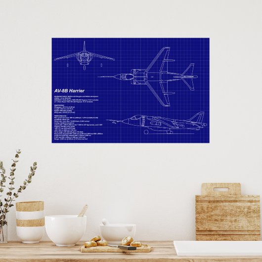 Flugzeugkonzepte | AV-8B Harrier Poster (Küche)