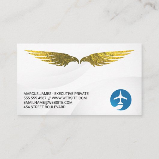 Flugzeuglogo | Flüge | Golden Wings Visitenkarte (Rückseite)