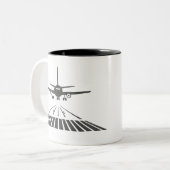 Flugzeuglufterkennung für Start Zweifarbige Tasse (Vorderseite Links)