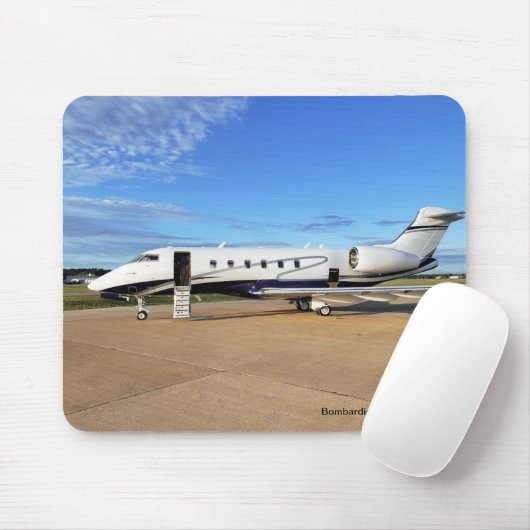 Flugzeugmaus mit Bombardier Challenger Mousepad (Mit Mouse)