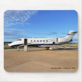 Flugzeugmaus mit Bombardier Challenger Mousepad (Vorne)